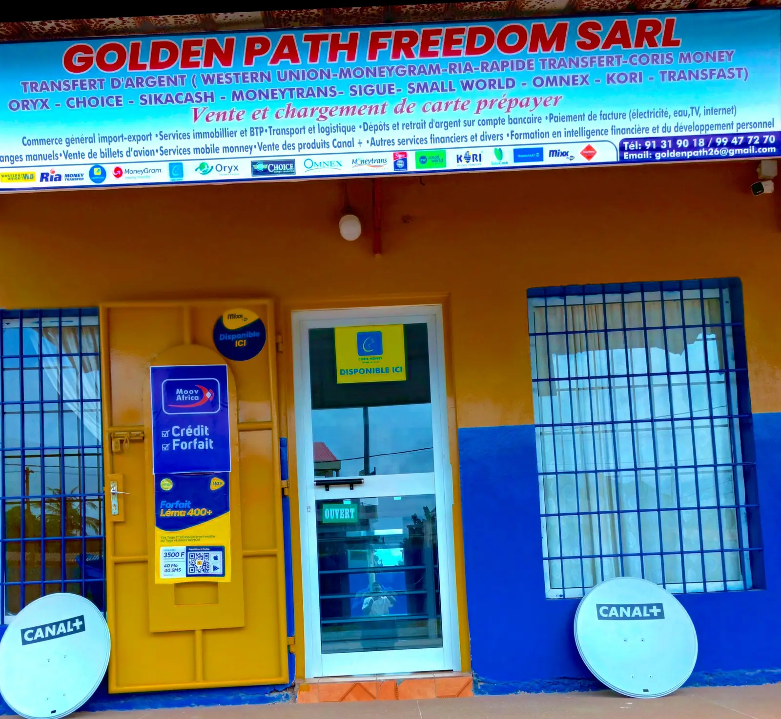 Devanture de Golden Path Freedom, Adidoadin, Lomé